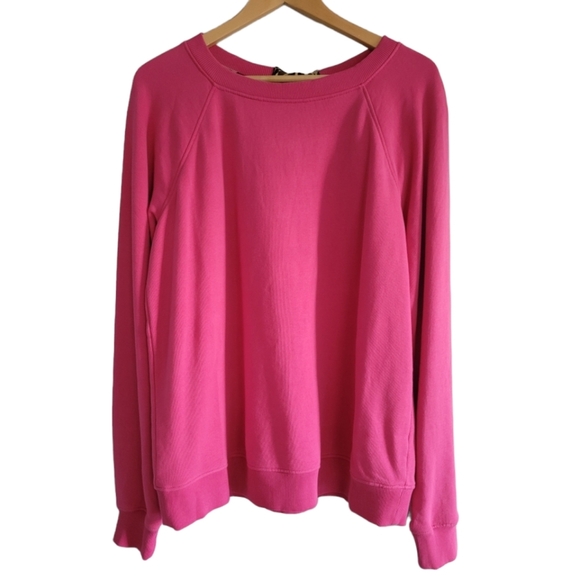 crown & ivy Sweaters - Crown & Ivy Fushia Sweater/Sweatshirt 100% Cotton Size XL Preppy Classic